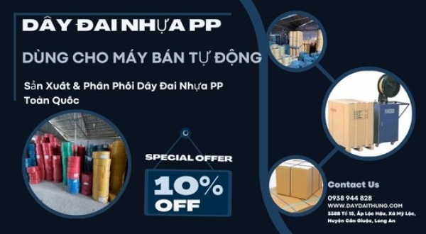 Dây đai nhựa PP dùng cho máy bán tự động